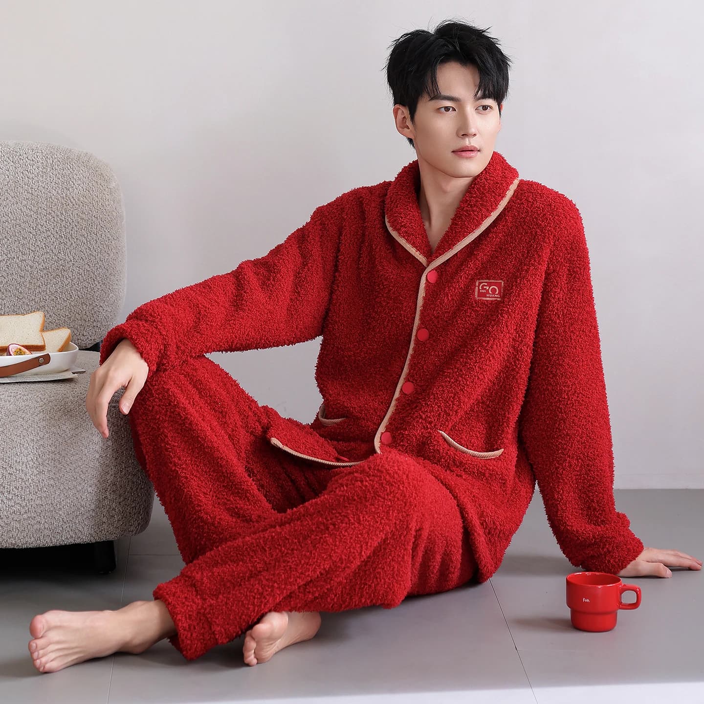 Ensemble de pyjamas d'hiver de haute qualité pour couple, pyjamas en flanelle, vêtements d'intérieur