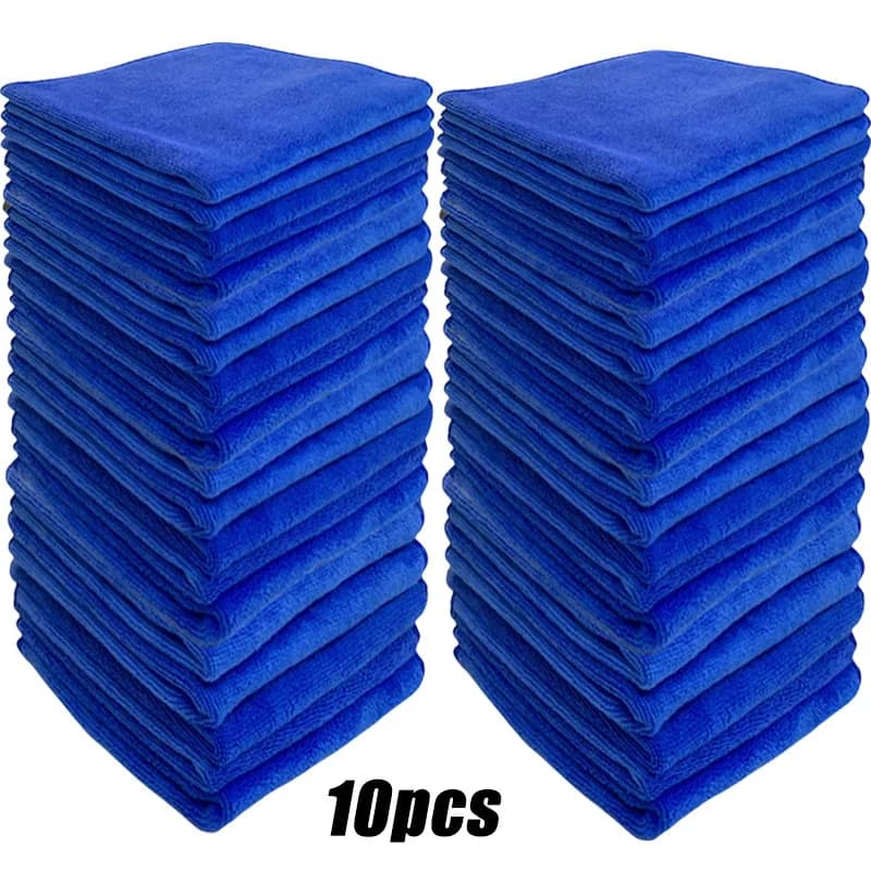 Serviettes en microfibre pour lavage de voiture, 200 pièces, chiffon de séchage, bleu, soins de voit