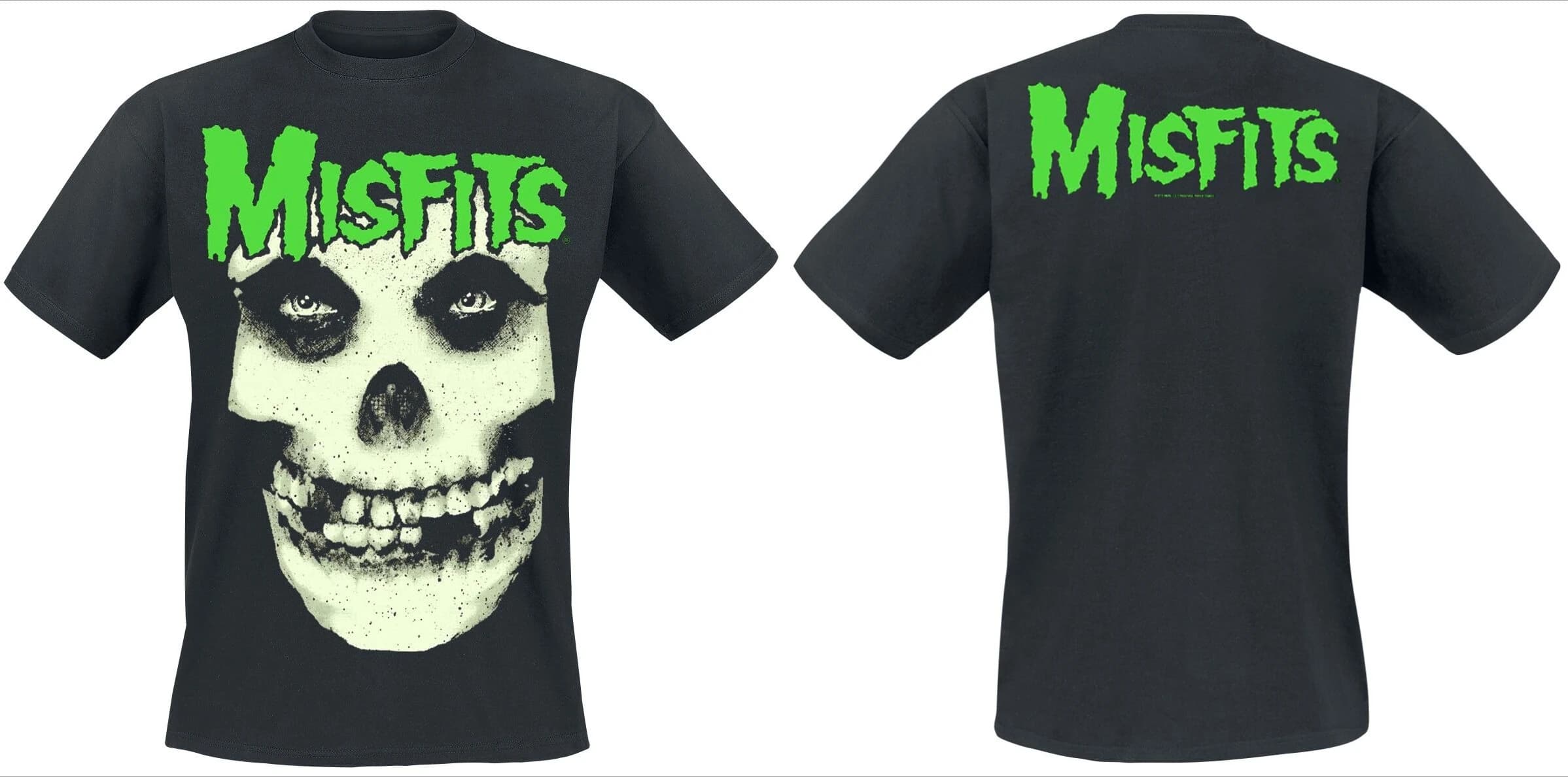 T-shirt Misfits Fiend Skull imprimé double face, t-shirt neutre décontracté 100% coton, streetwear H
