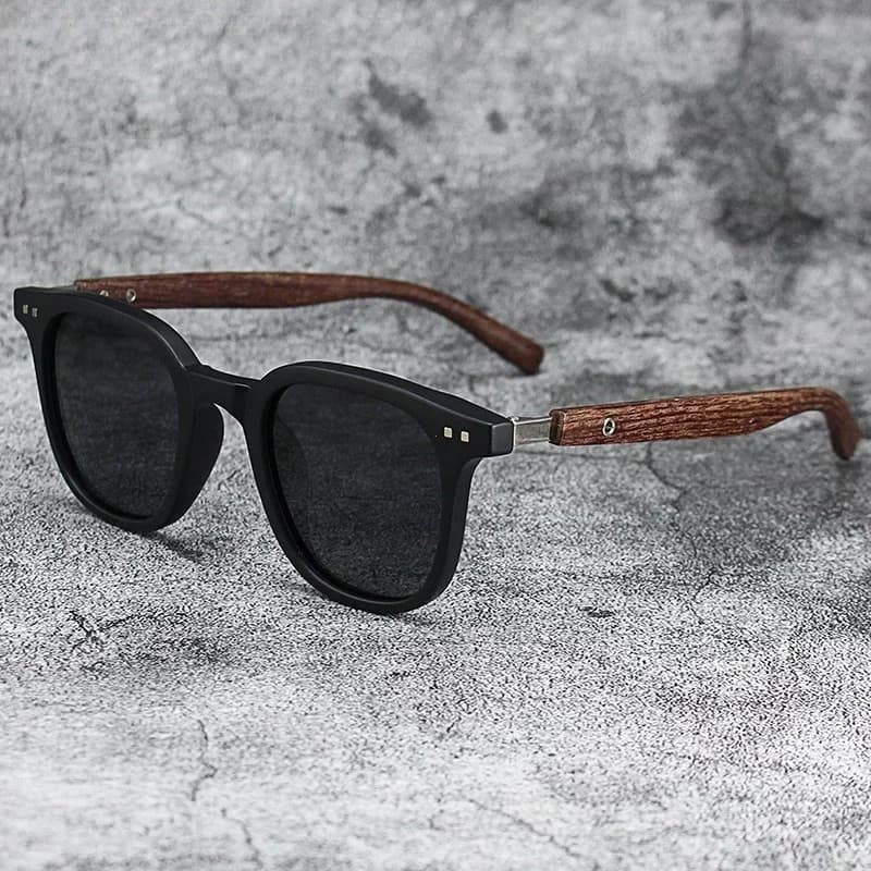 Lunettes de soleil pour hommes et femmes, tendance, rétro, Grain de bois, polarisées, Protection UV,