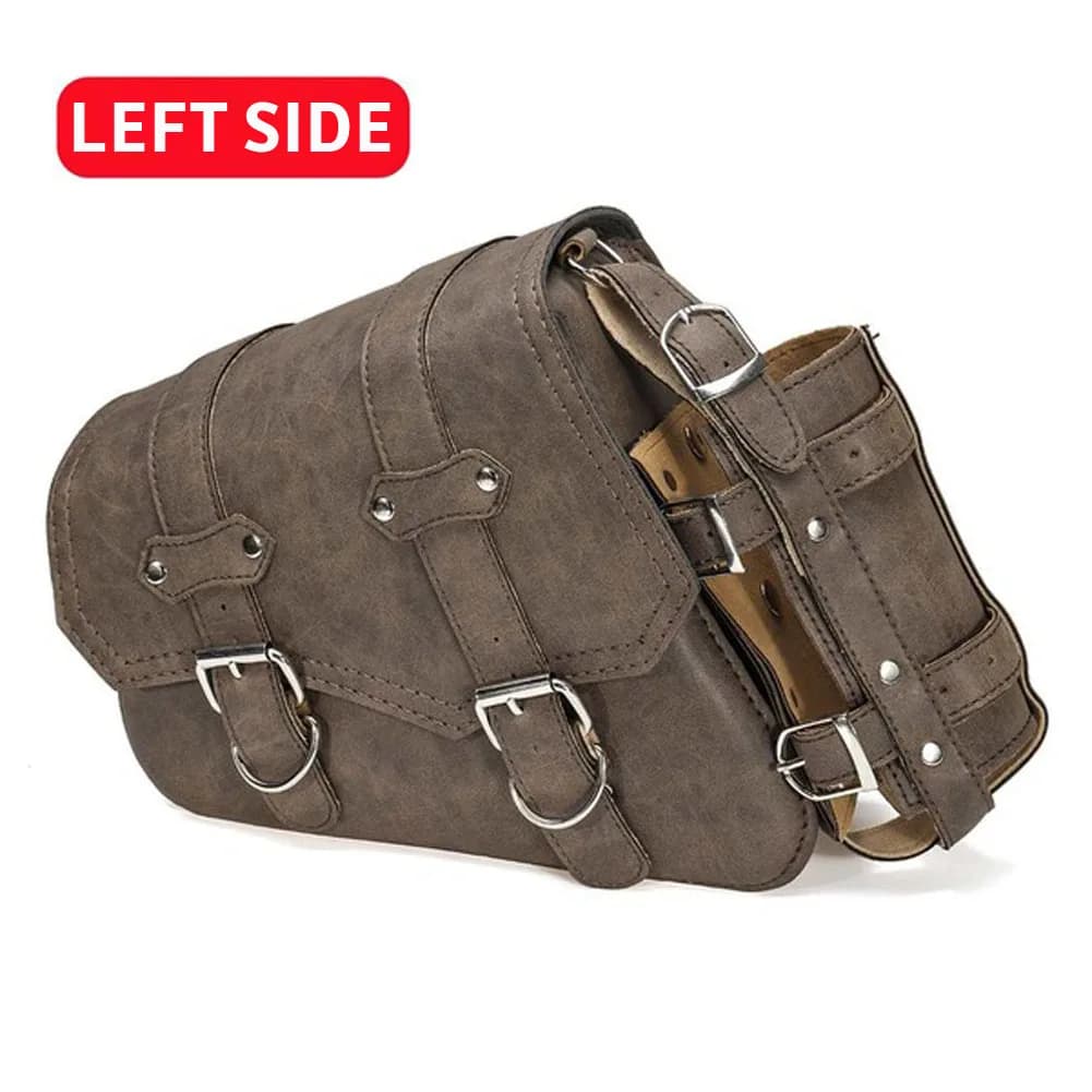Sacoche latérale de moto, porte-bouteille, bagages, cuir PU, convient à la plupart des motos, droit 