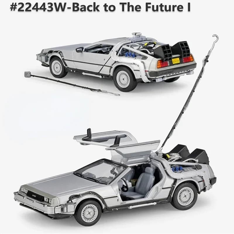 WELLY 1:24 Back To The Future Time Machine, modèle de voiture en alliage moulé sous pression, DMC-12