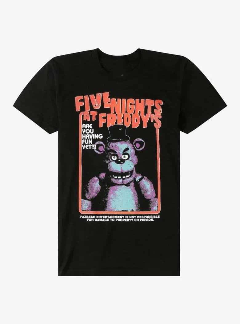 T-shirt unisexe en coton ample et décontracté avec imprimé punk High Street Five Nights At Freddy's