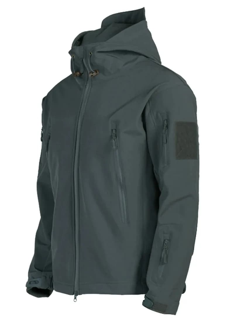 Veste militaire décontractée à capuche pour hommes, utilitaire d'extérieur, mode peau de requin, coq