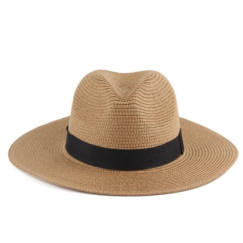Mode hommes chapeau de paille pour femmes été à la mode plage soleil chapeaux couleur unie Fedoras r