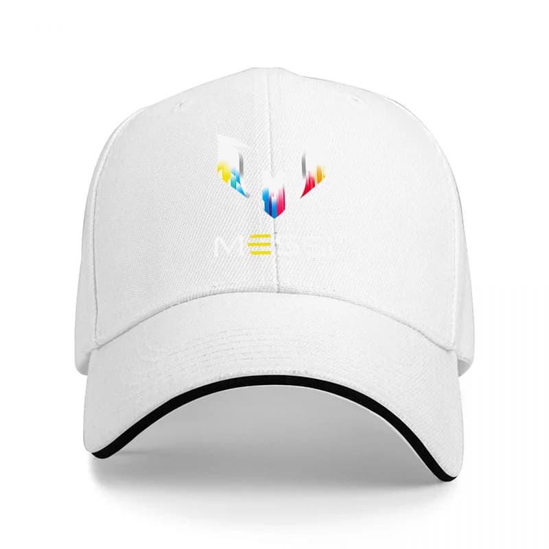 Casquette de baseball noire avec logo MESSI et design brodé coloré pour les fans de football et les