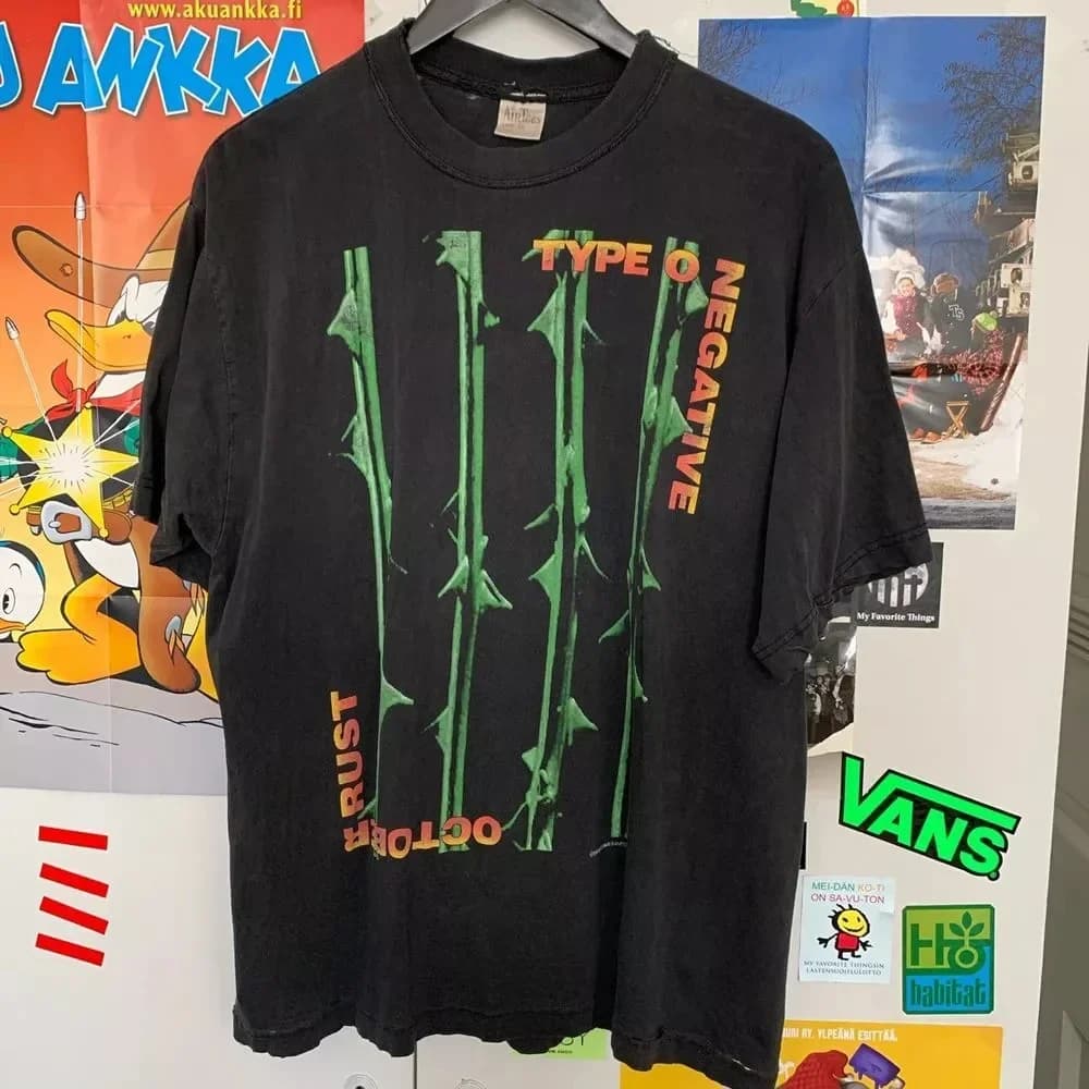 Type O bande négative Style basique noir à manches courtes unisexe t-shirt noir tee S-4XL chemise un