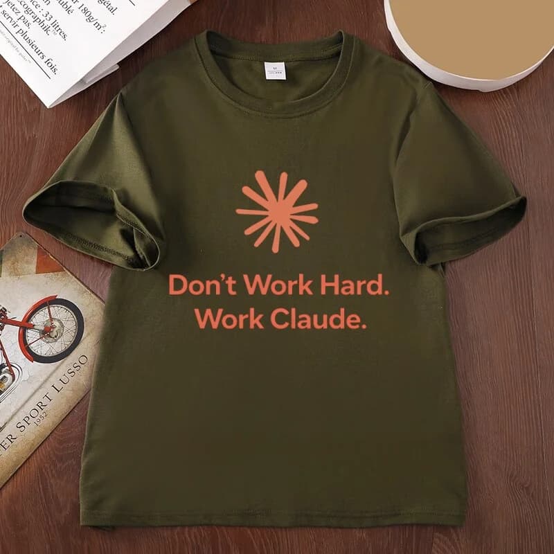 Claude Don't Work Hard T-shirts pour hommes et femmes, T-shirt confortable et tendance, décontracté,