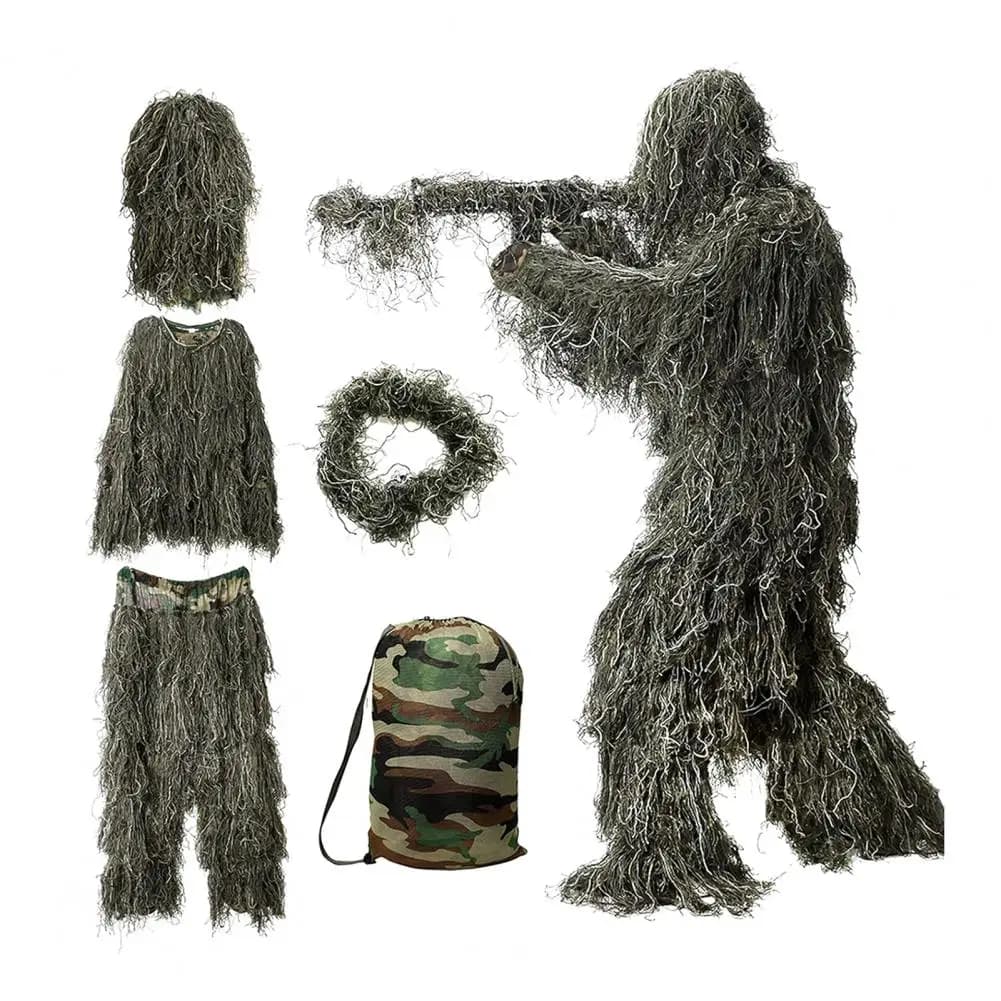 CamSolomon-Vêtements mesurillie imbibés de veste et pantalon, forêt, capuche, guirxiété, sac de tran