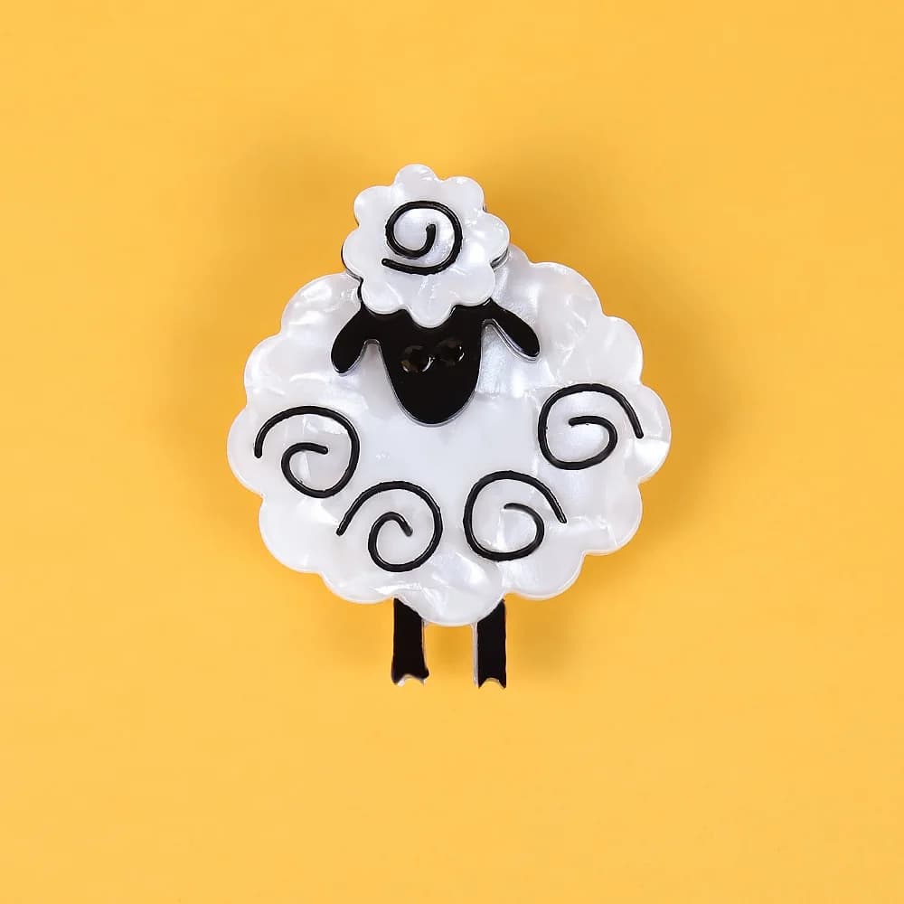 Accessoires d'animaux de mode faits à la main, broche de mouton de dessin animé en acrylique, access