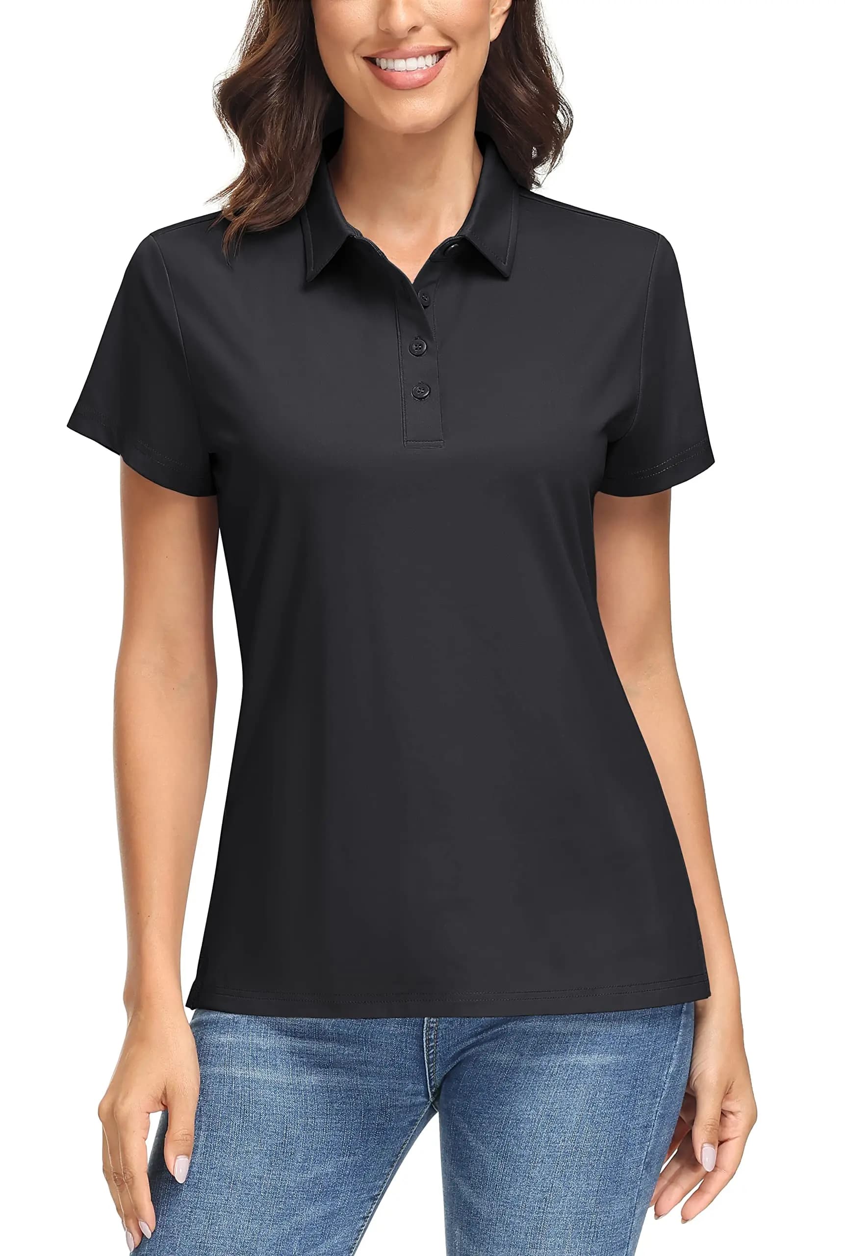 TACVASEN Polo UPF50+ Protection UV Sèche Rapide Tee Shirt De Sport Golf Femmes Été Manche Courte Top