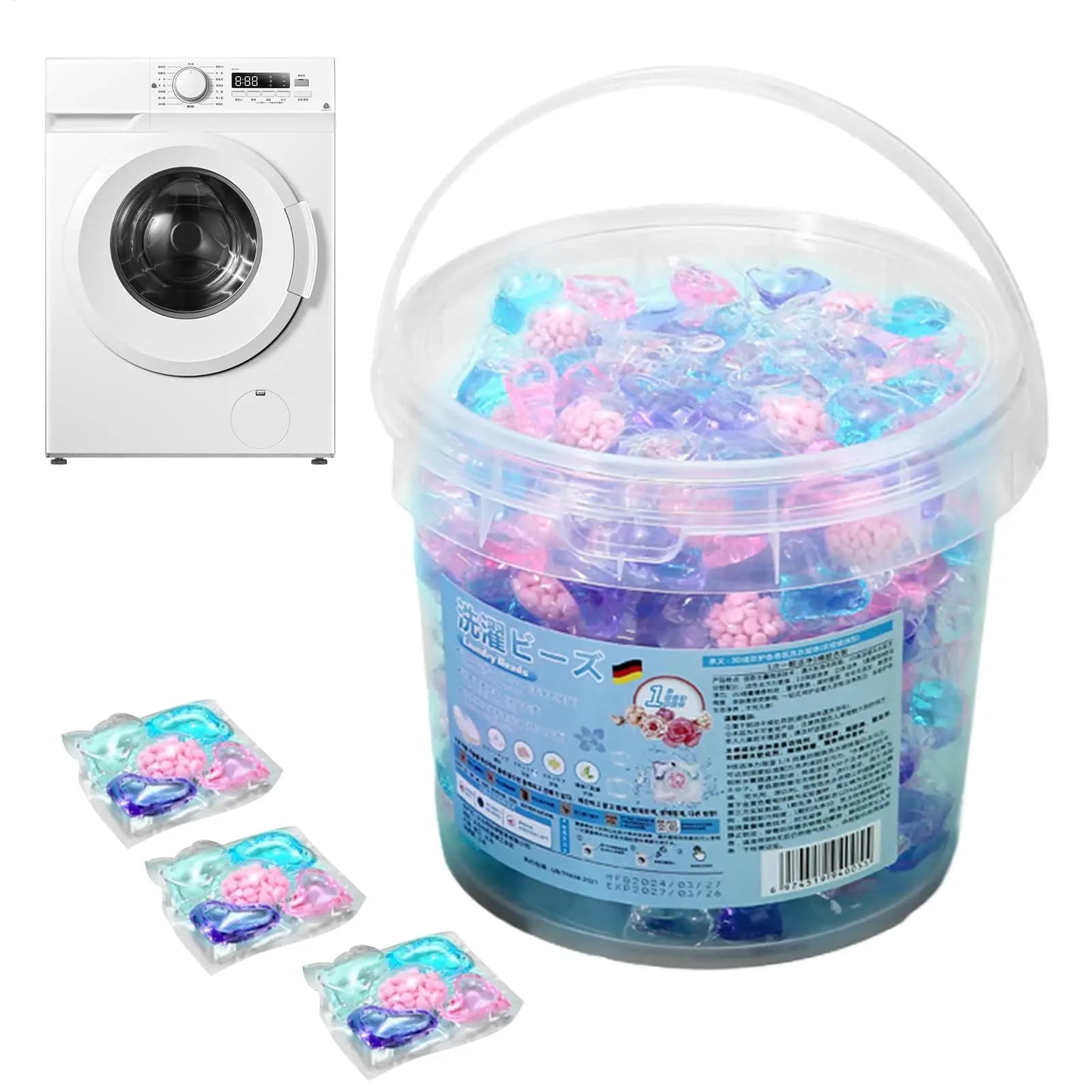Capsules à lessive anti-taches parfumées pour machine à laver, pour appartement, salle de bain, mais