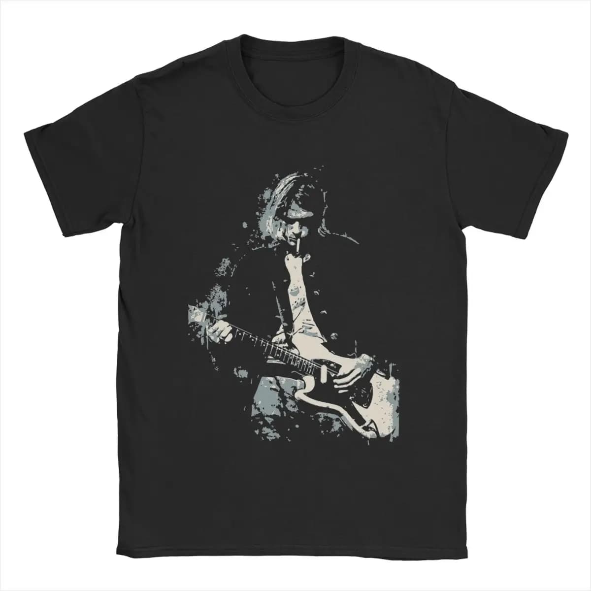 2025 hommes Kurt Cobain guitare t-shirts coton vêtements incroyable à manches courtes col rond t-shi