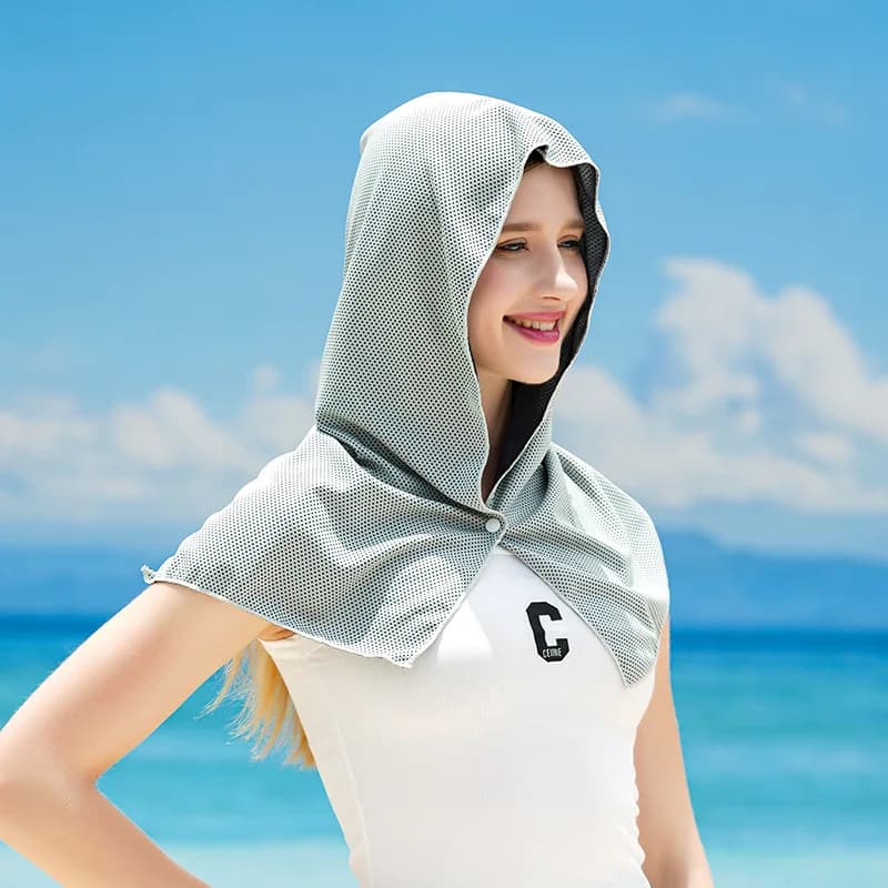 Serviette à capuche rafraîchissante, protection UV, séchage rapide, parfaite pour le sport, le campi