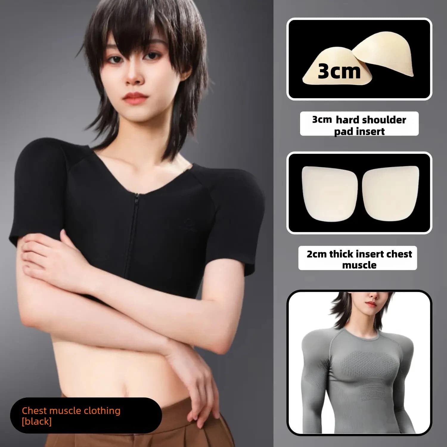 Chemise musculaire musculation amélioration de la poitrine maillot de corps de Compression sans cout