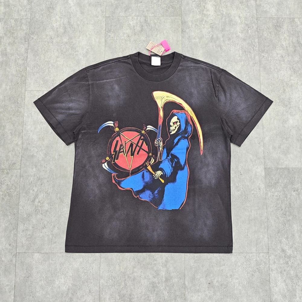 Yao mode Saint de Michael 25SS Vintage décontracté ample rétro graphiques imprimé t-shirt couverture