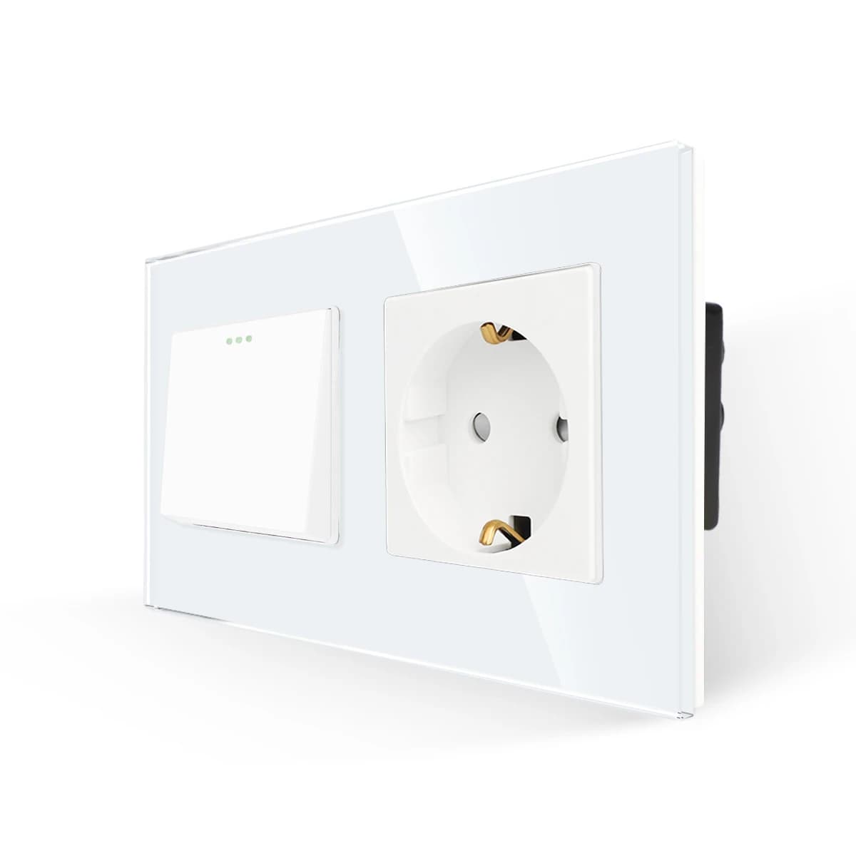 Bingoelec-Joli à bouton avec panneau en verre de cristal, prises électriques standard UE, améliorati