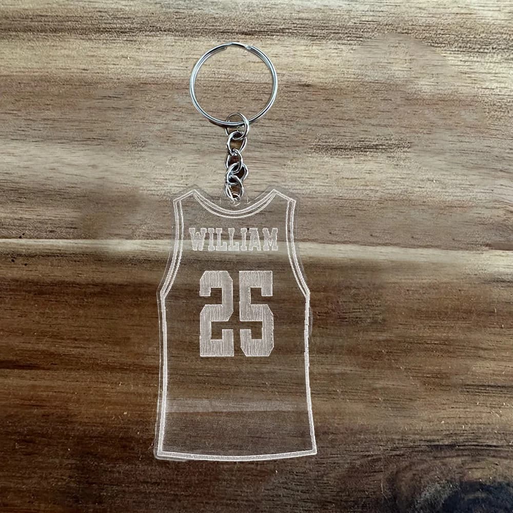 Porte-clés en jersey personnalisable, personnalisé avec nom et numéro, parfait pour les fans de spor