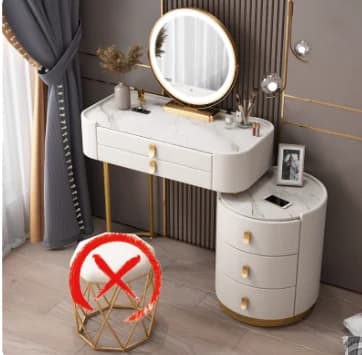 Coiffeuse de rangement de maquillage pour filles, miroir de luxe pour chambre à coucher, Design à la
