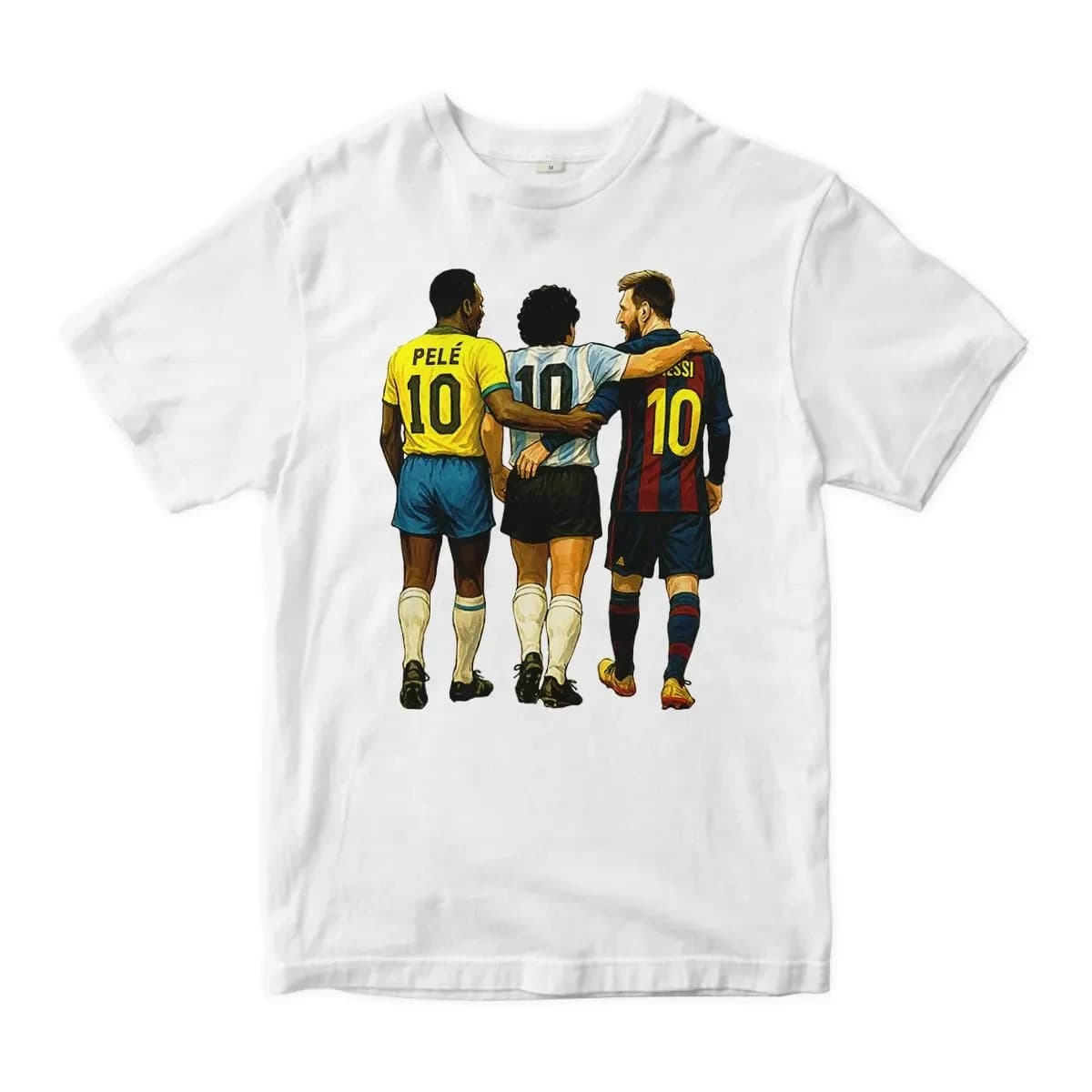 T-shirt graphique unisexe sur le thème des légendes du football, Pelé, Maradona, Messi, cadeau décon