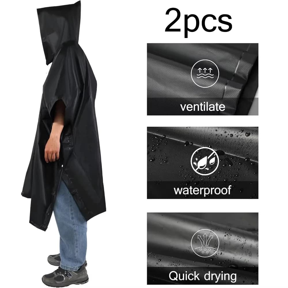 Manteau imperméable d'extérieur 3 en 1, manches à capuche, Poncho de pluie imperméable pour moto, Ca