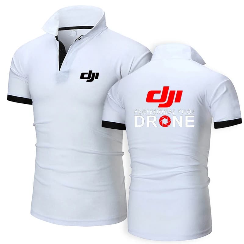 Dji Professional Pilot Drone Polo pour hommes, manches courtes, Harajuku, haut de sport décontracté,