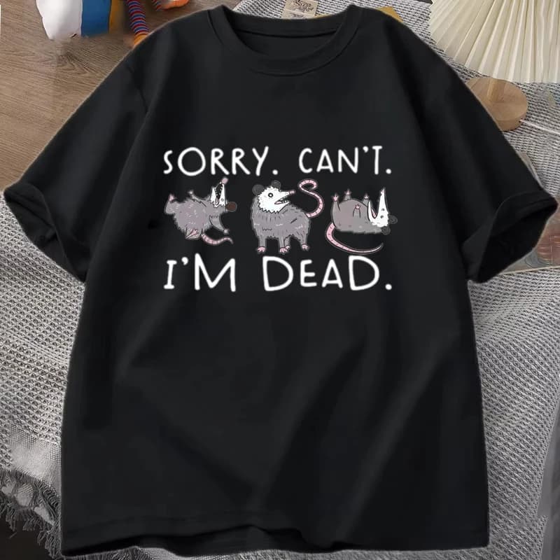 Nouveau Possum T-Shirt pour Opossum amant drôle graphique T-Shirt attaque d'anxiété t-shirts à manch