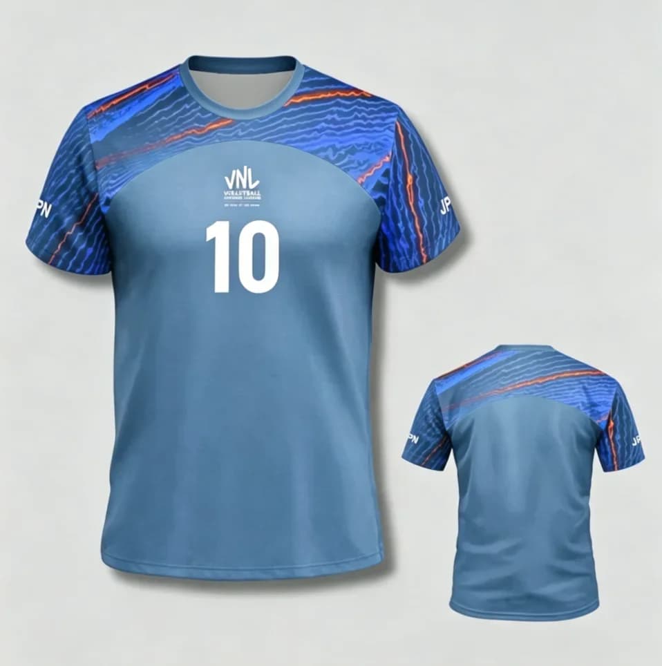 Nouveau style 2025 – Maillot de volley-ball japonais bleu pour homme et femme – T-shirt de sport con
