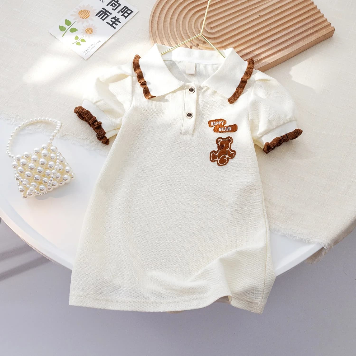 Ensemble de vêtements pour frères et sœurs de 0 à 5 ans, t-shirt et short à motif d'ours de dessin a