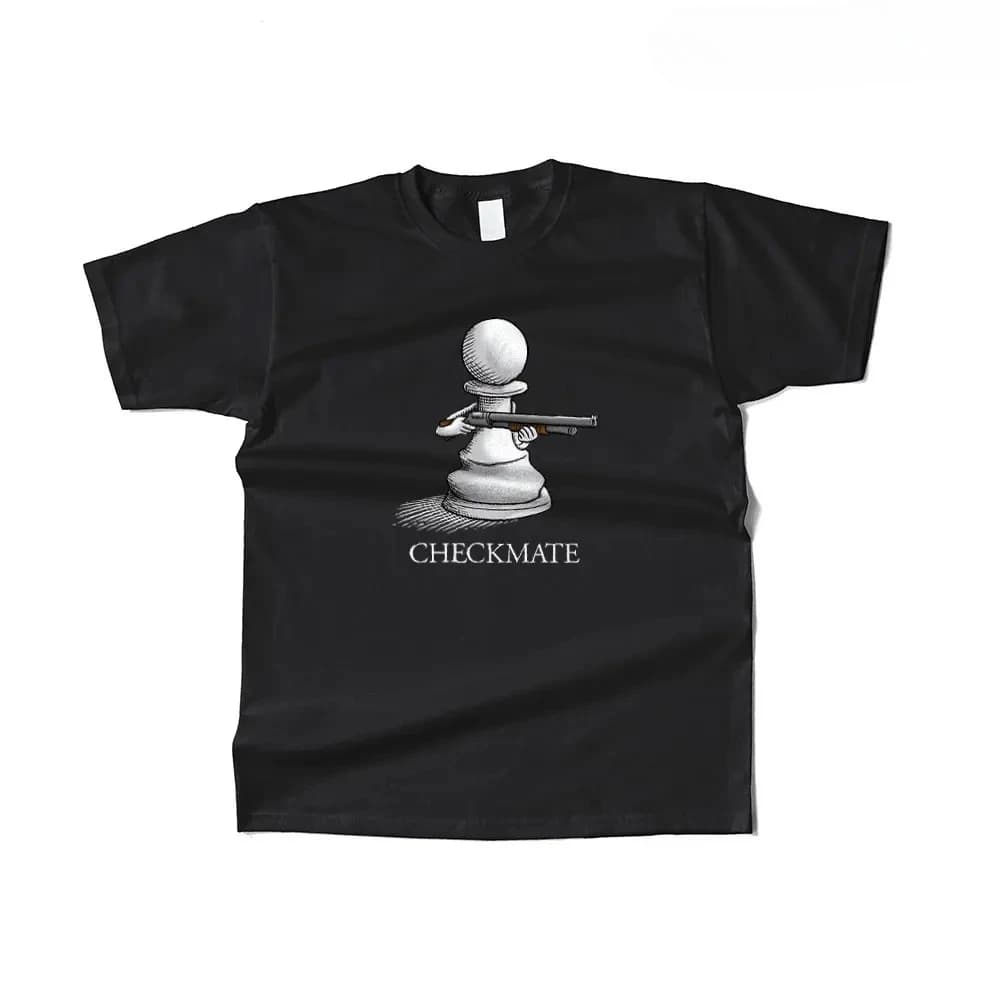 T-shirt humoristique à motif d'échecs, style décontracté urbain, vêtements pour femmes, mode estival