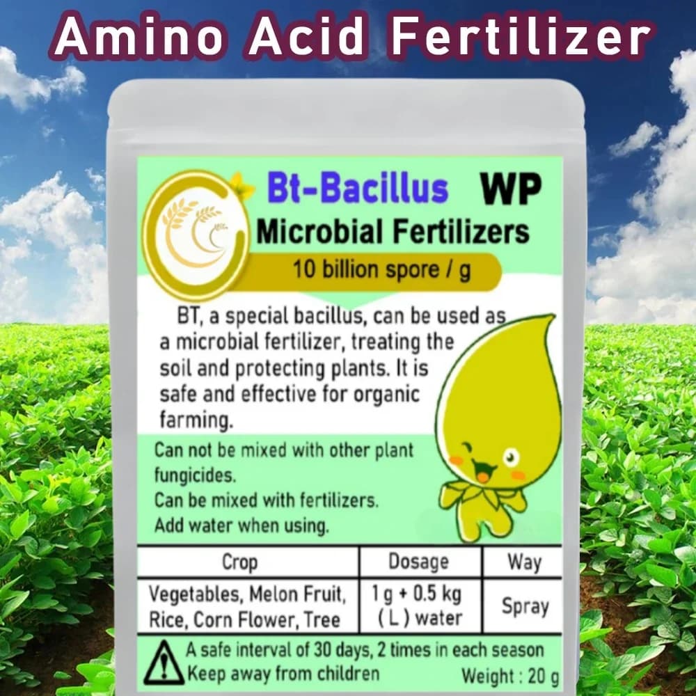 Agent microbien Bt-Bacillus, 20g, engrais pour l'agriculture organique, légumes et cultures, protège