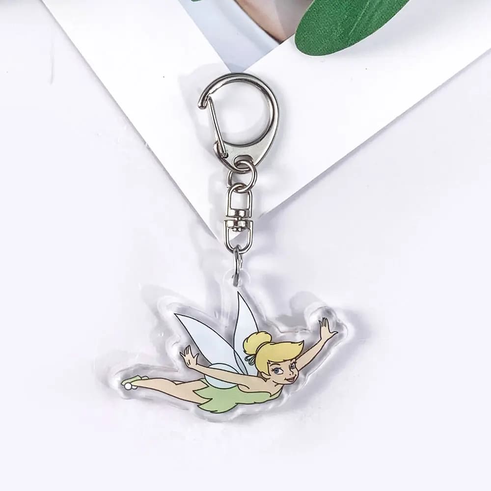 Porte-clés de voiture en acrylique Disney, dessin animé Tinker Bell, accessoires mignons, breloque d