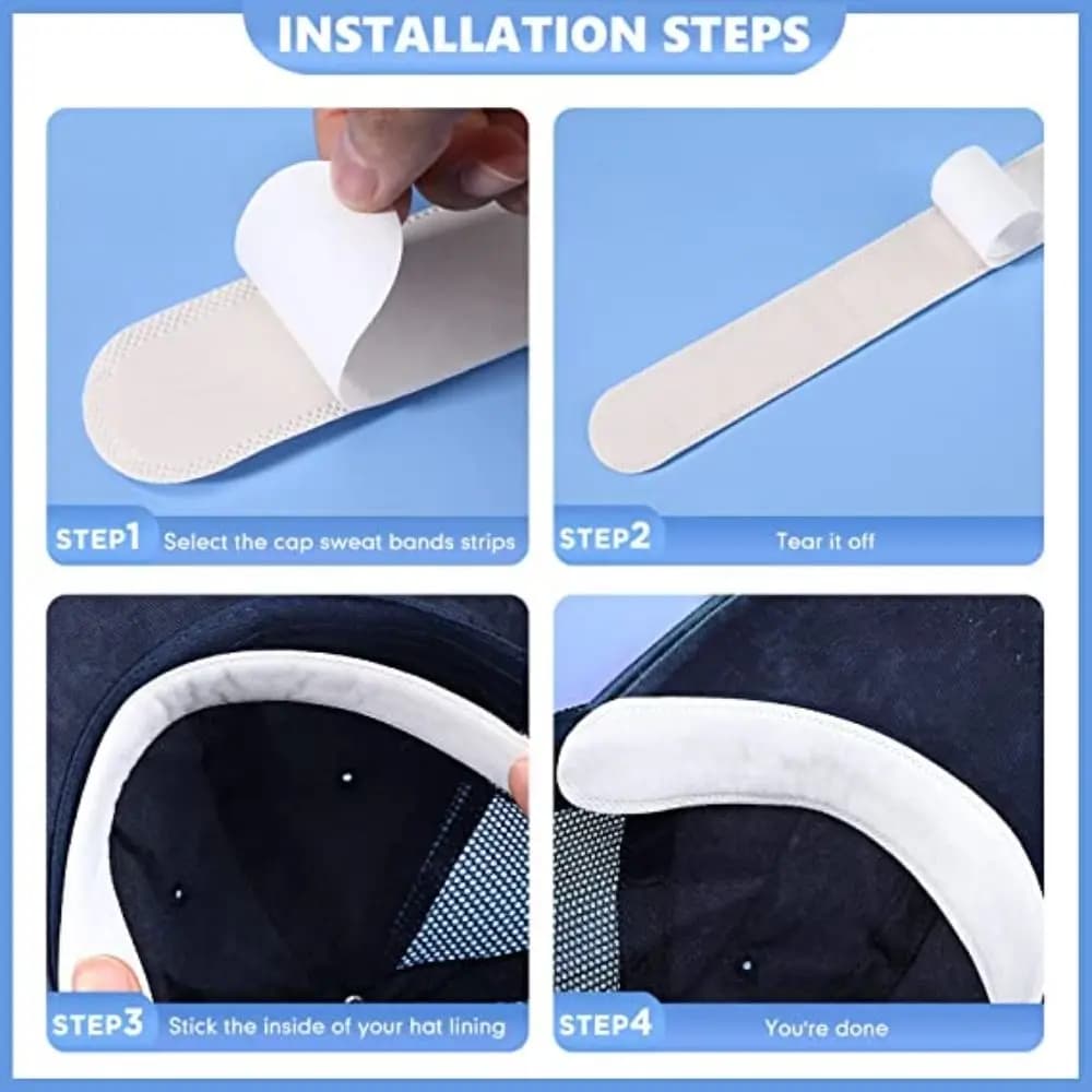 Autocollants réducteurs de taille de capuchon absorbant, doublure de sueur Invisible pour chapeau, c