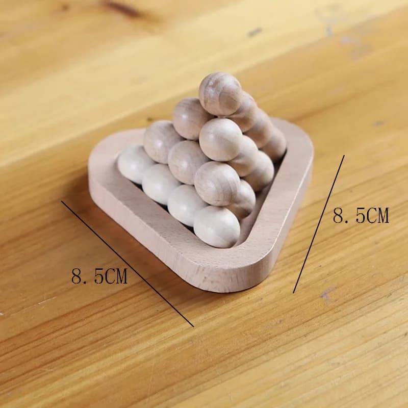 Puzzle pyramidal 3D en bois, casse-tête magique et épineux, entraînement logique IQ pour adultes et