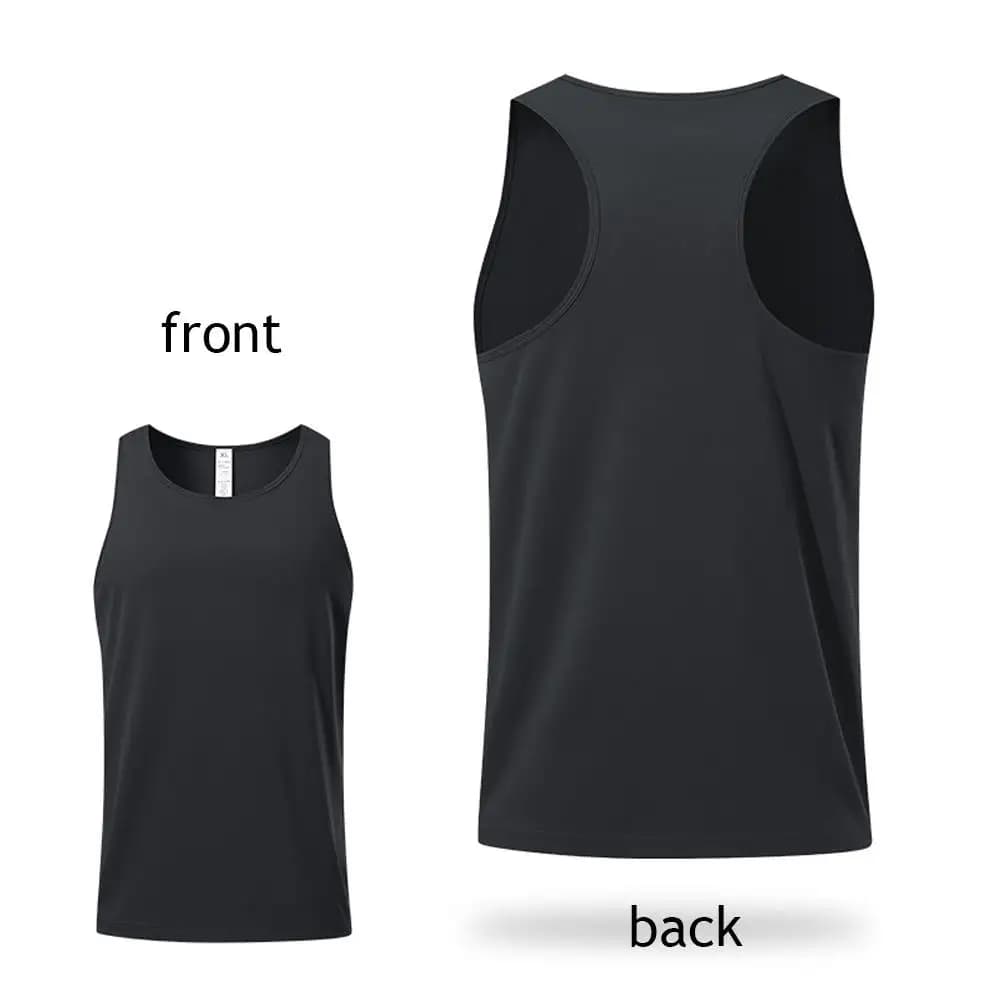 2025 nouveau T-Shirt sans manches pour hommes gilet en maille couleur unie dos nageur hauts chemise
