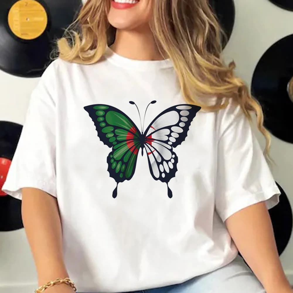 Algérie t-shirt femmes drôle été japonais t-shirt femme anime harajuku bande dessinée vêtements