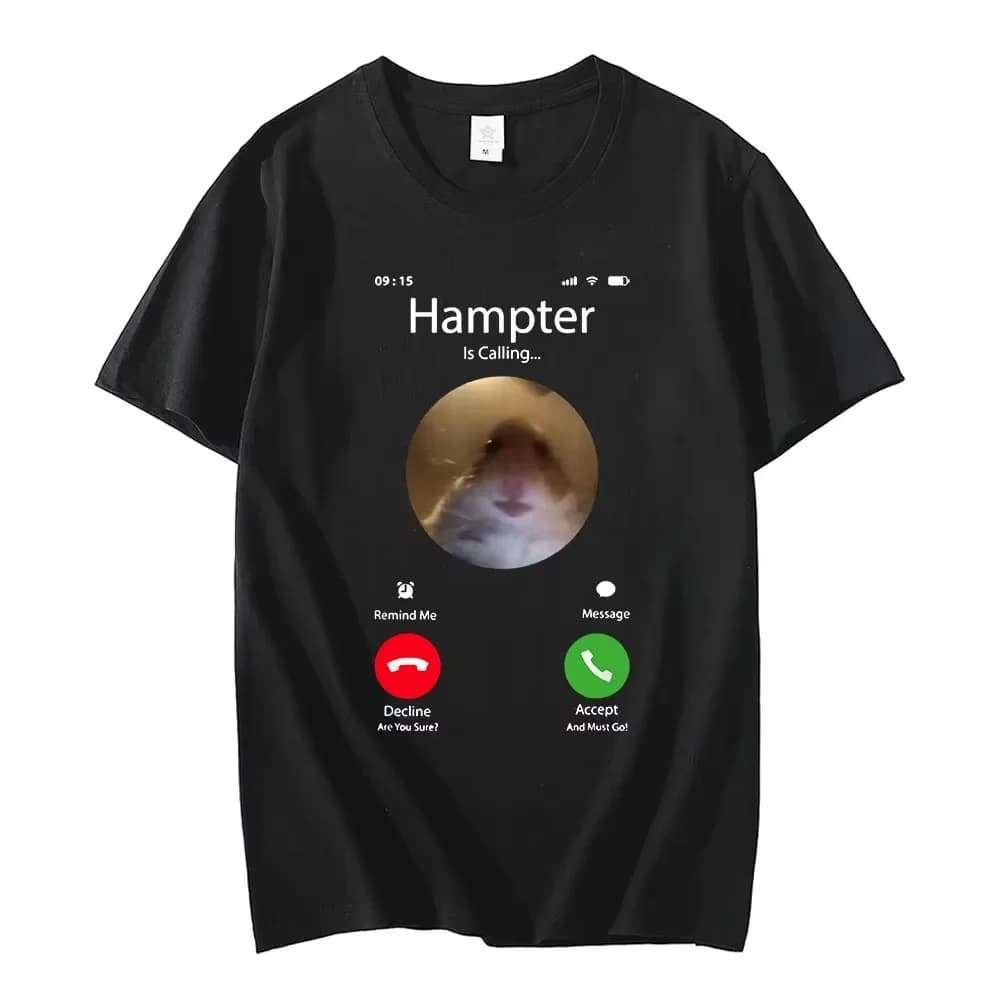 T-shirt Dank Meme Hamster | T-shirt graphique viral Meme Internet, imprimé animal drôle fixant l'o