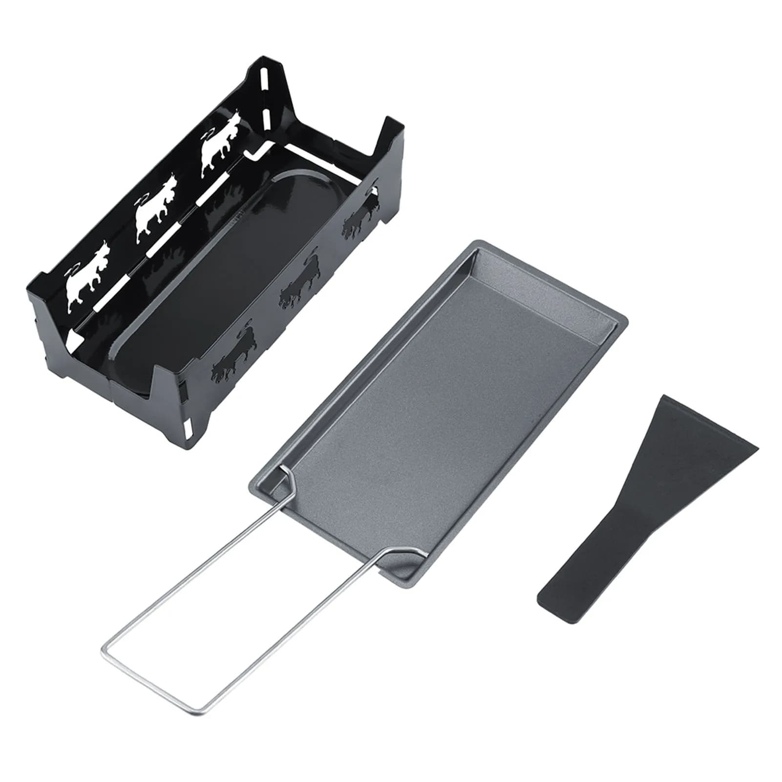 NOn Stick – plateau de cuisson Portable pour Raclette à fromage, poêle avec poignée pliable, ensembl