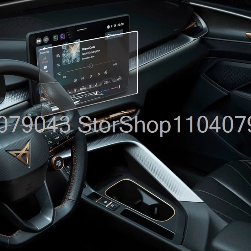 Protection d'écran en verre trempé pour système d'infodivertissement, radio et GPS de voiture Cupra 
