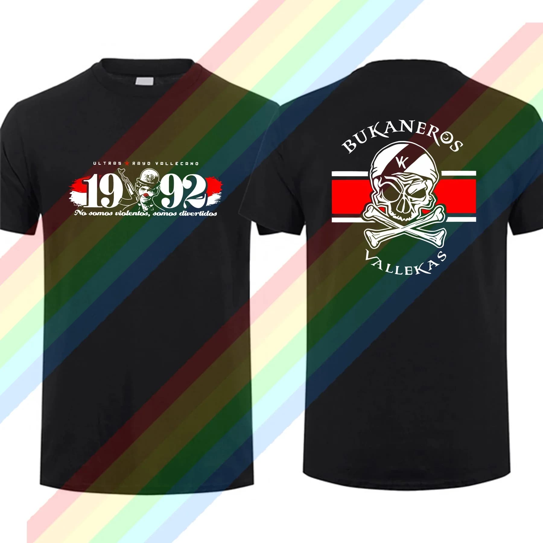 2025 été hommes Bukaneros coton T-Shirt noir réversible graphique T-Shirt Vallecanos Rvm classe obre