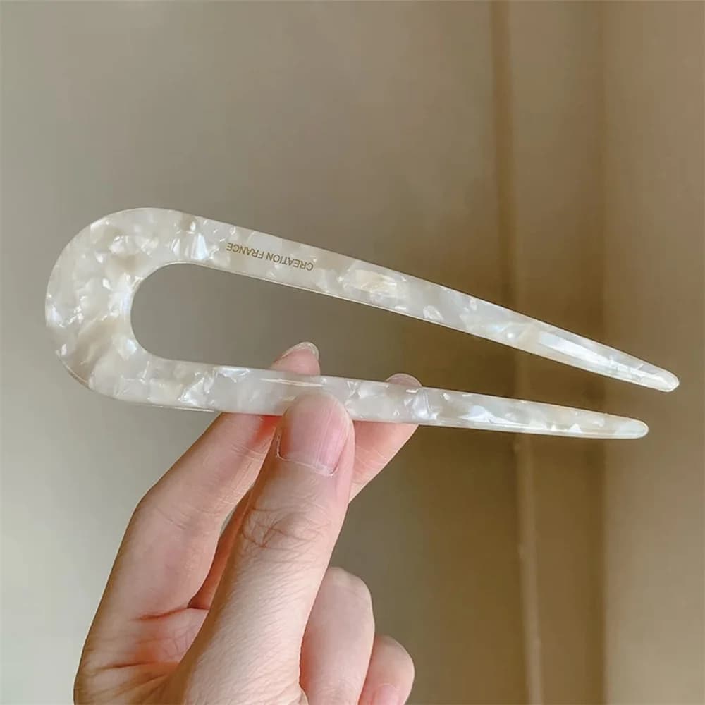 Fourchettes à cheveux de Styles français, épingles à cheveux en forme de U en écaille de tortue pour