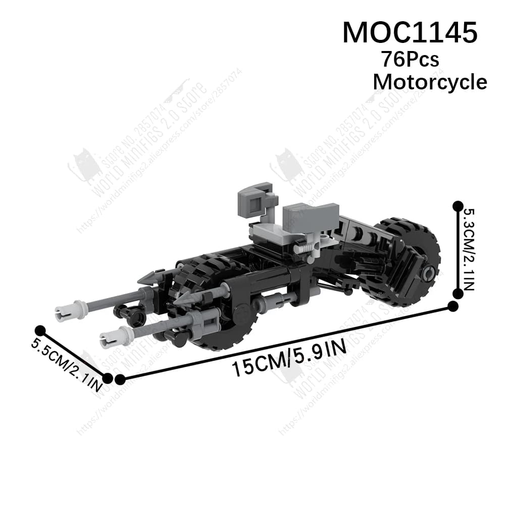 Briques de modèle de moto de chauve-souris pour enfants, briques créatives de série de films, assemb
