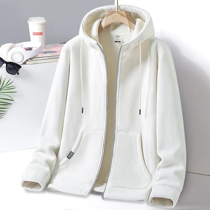 Manteau en polaire monochrome pour homme, sweat à capuche chaud épaissi, multicolore en option, mant
