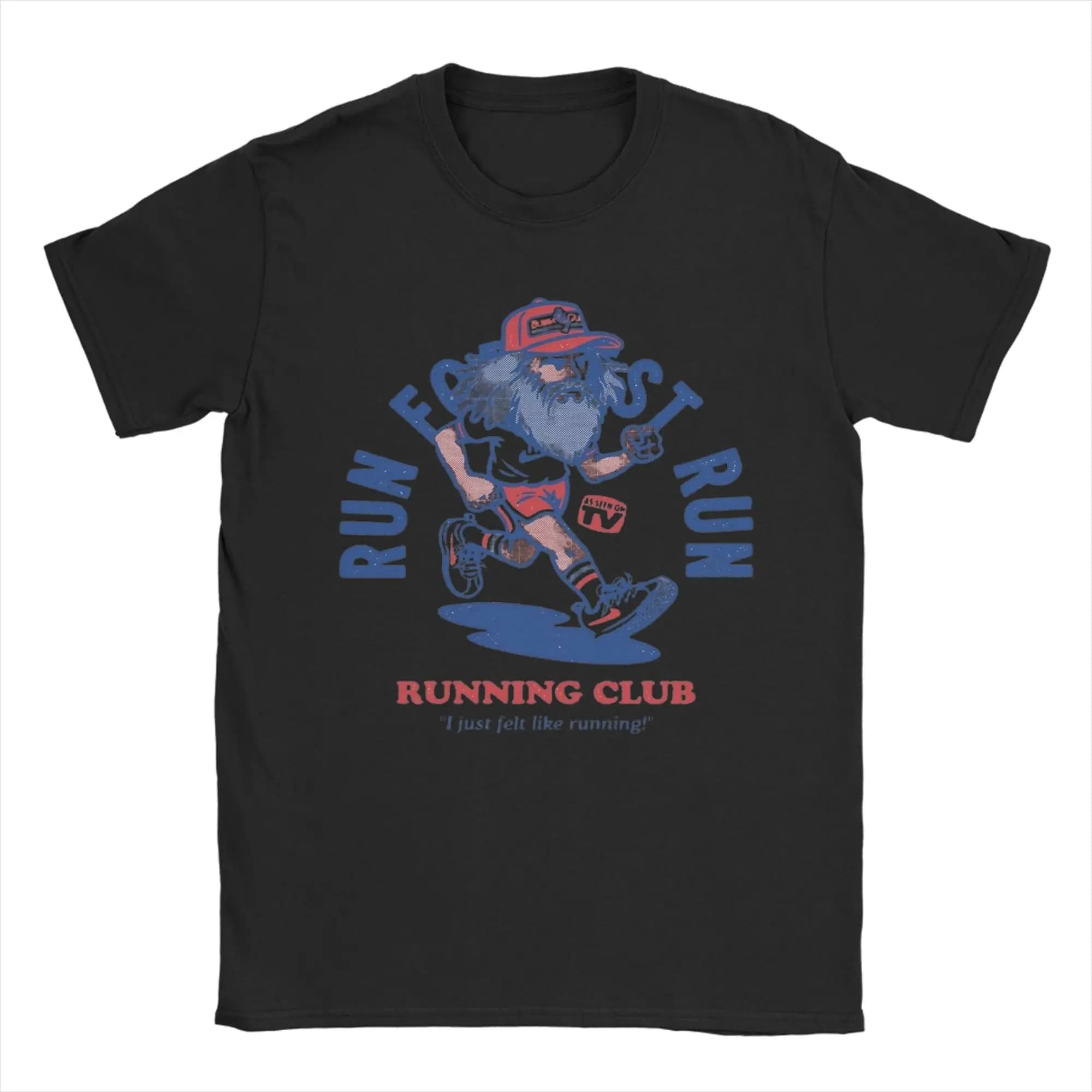 Forrest gump T-shirts de course pour hommes, en coton, nouveauté, col rond, manches courtes, vêtemen
