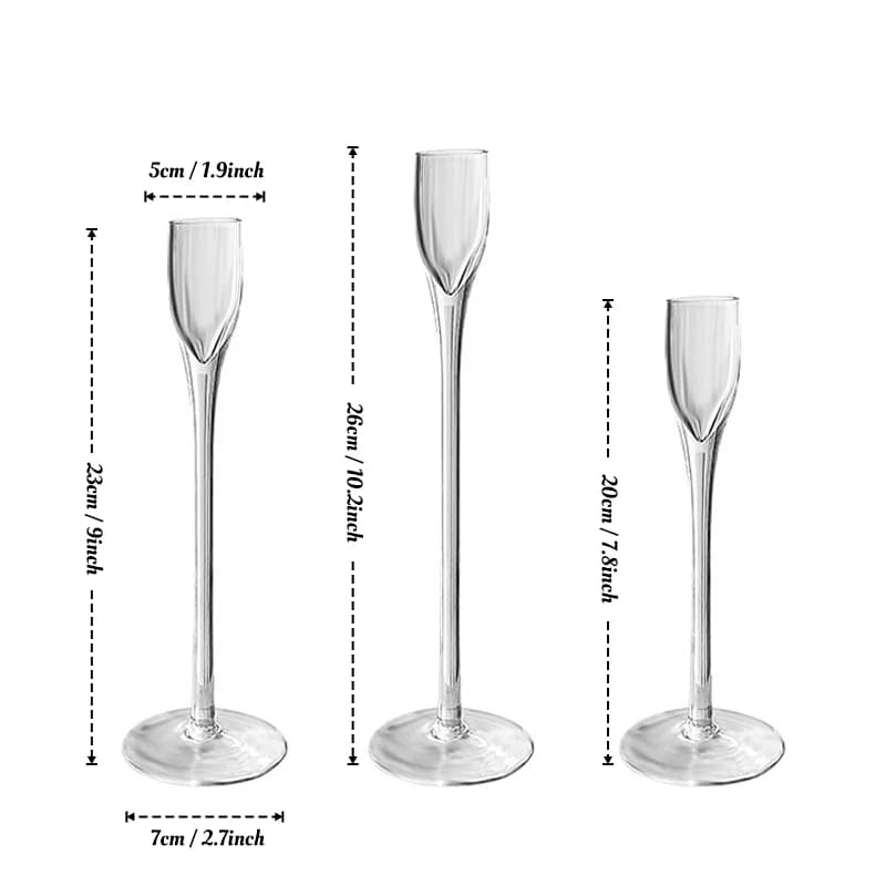 Ensemble de Bougeoirs en Verre pour Centre de Table de Mariage, Accessoire de Décoration pour la Mai