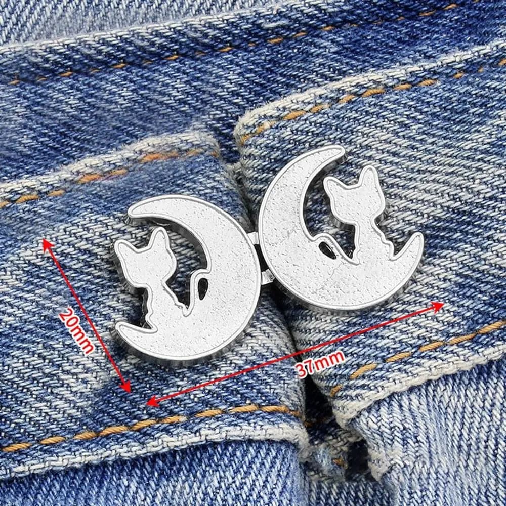 Bouton de fermeture de taille réglable, épingles en métal, ornements de jeans, serrer, poignées, cli