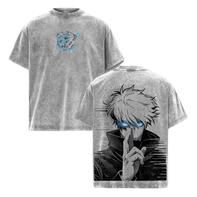 T-shirt graphique Gojo Satoru Jujutsu Kaisen pour hommes, manches courtes, coton, t-shirts vintage l