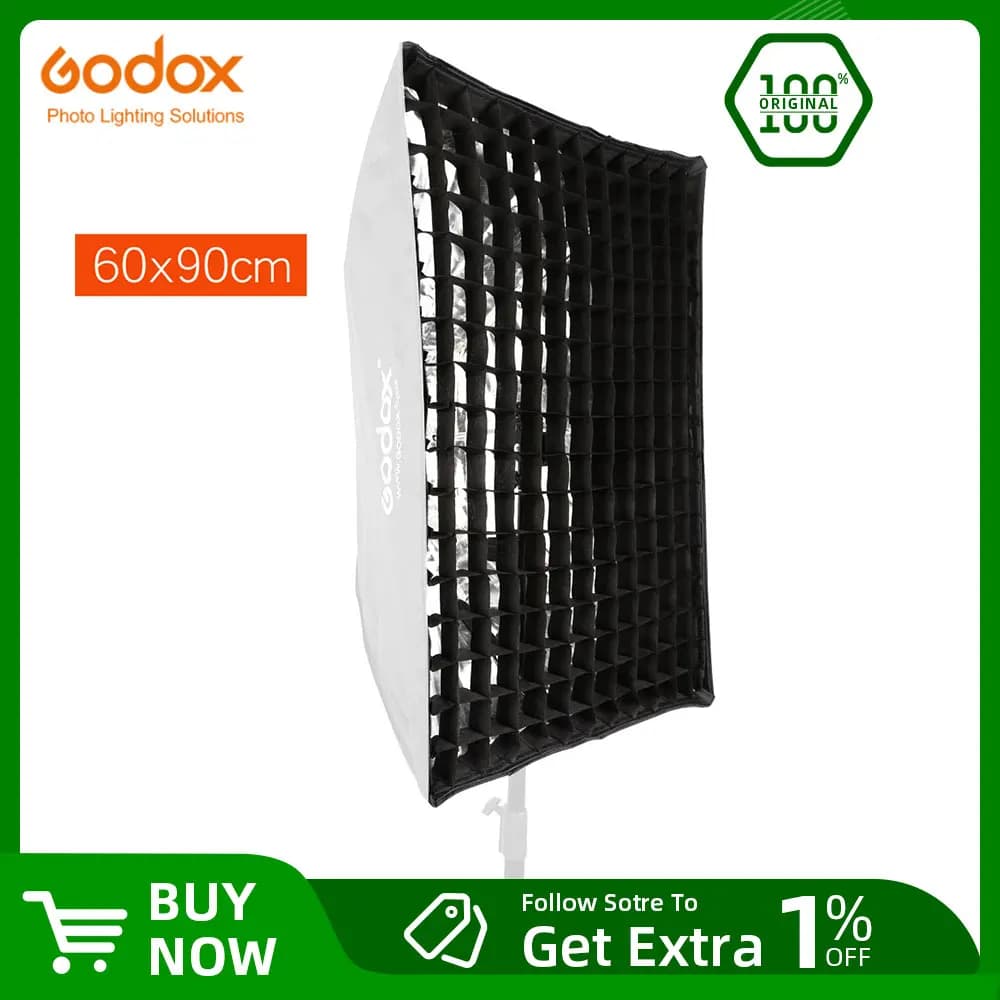 Godox 60x90cm 70x100cm 80x120cm 24 "x 36" Softbox Portable Grille en nid d'abeille pour boîte à lumi