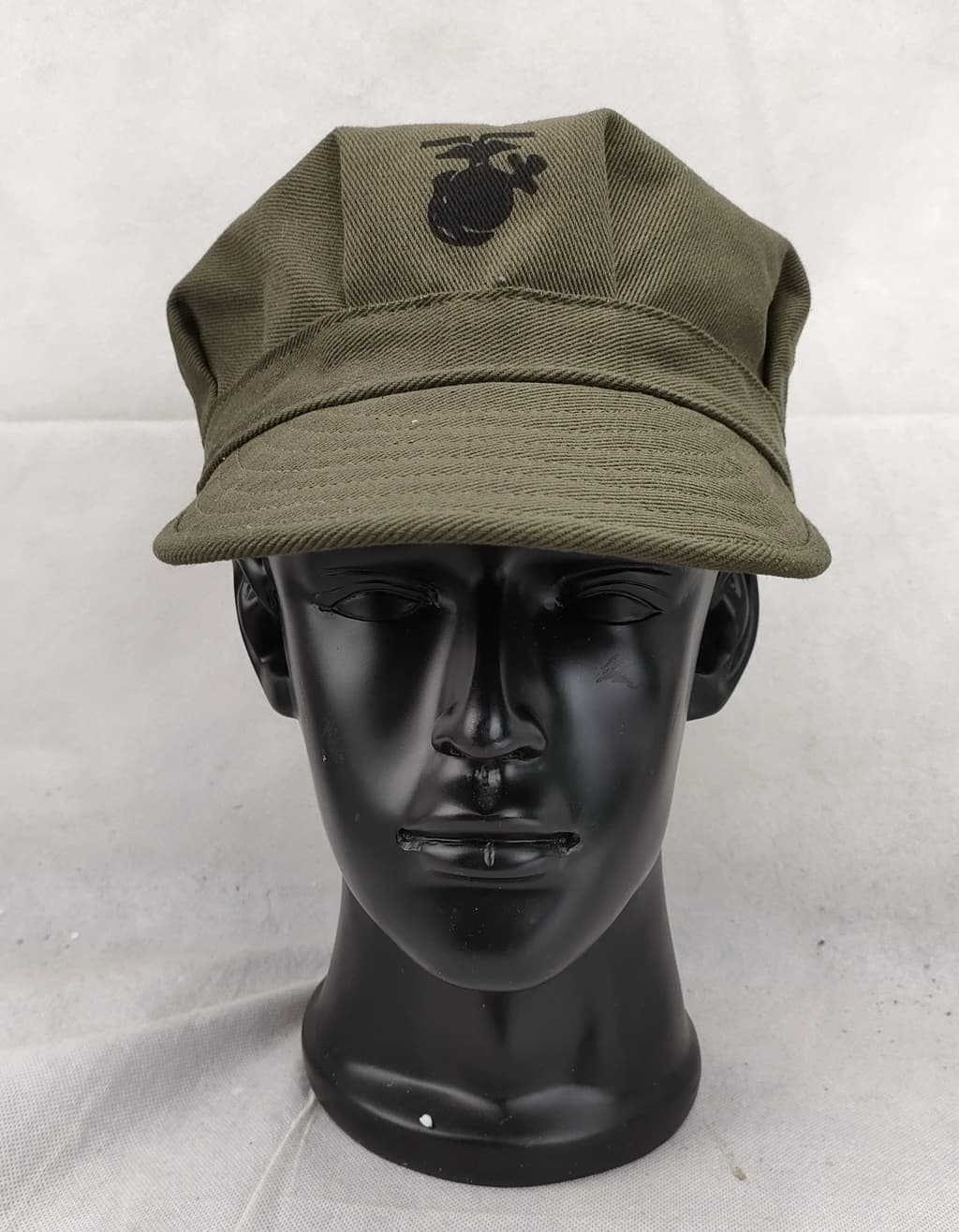 Casquette militaire verte HBT vintage USMC (Corps des Marines du Pacifique) de la Seconde Guerre mon