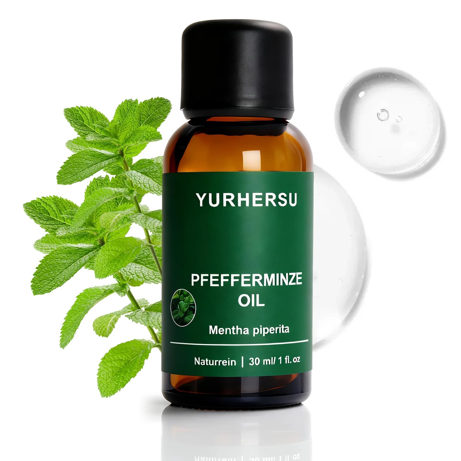 Huile essentielle de menthe poivrée 30 ml pour Focus & Energy, clarté mentale, inhalation rafraîchis